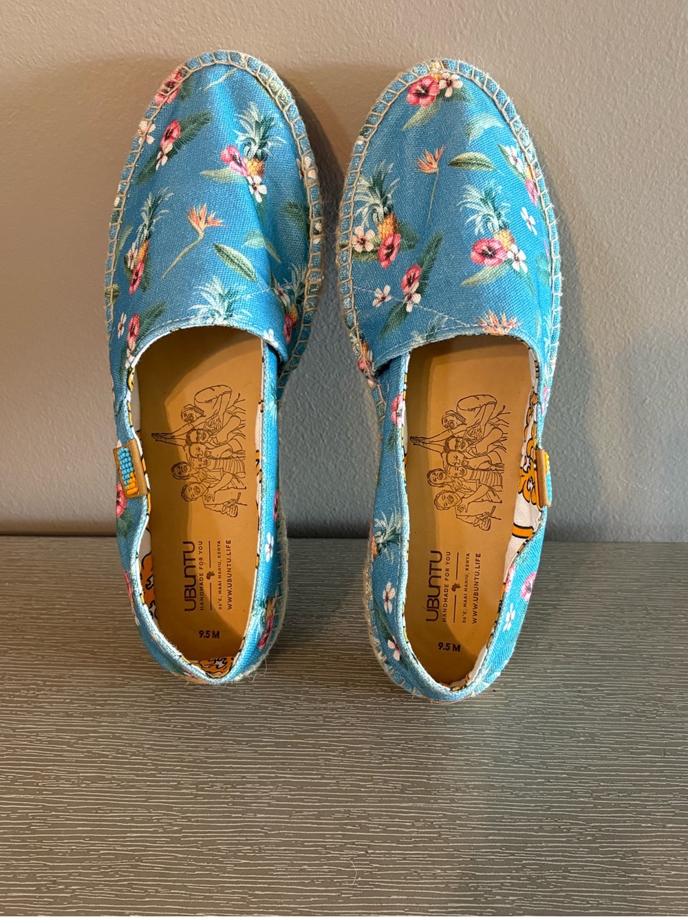 Ubuntu Life Floral Tropical Afridrilles Espadrille Slip Ons Women’s 9.5 Like New